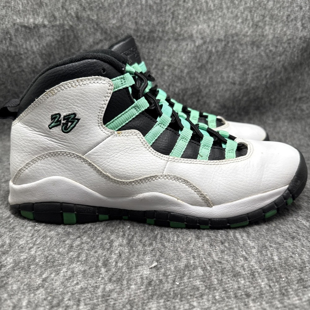 Nike Air Jordan 10 Retro Verde GS Youth Size 7Y White Green Pre Owned Sneakers